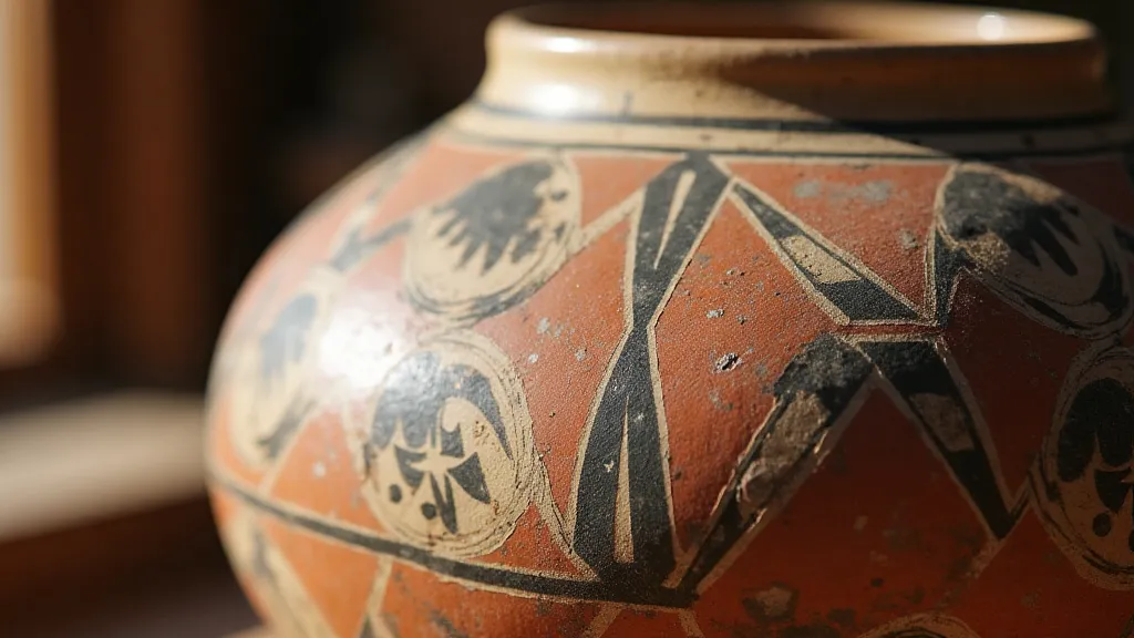 Acoma pottery jar with traditional designs