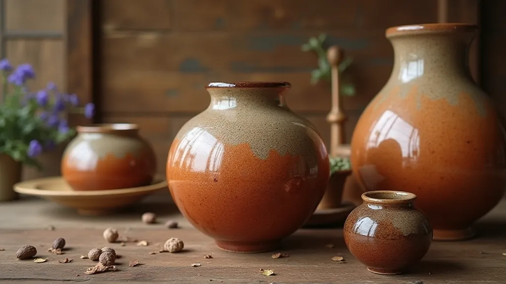 Dutch pottery with characteristic 'bruining' stains