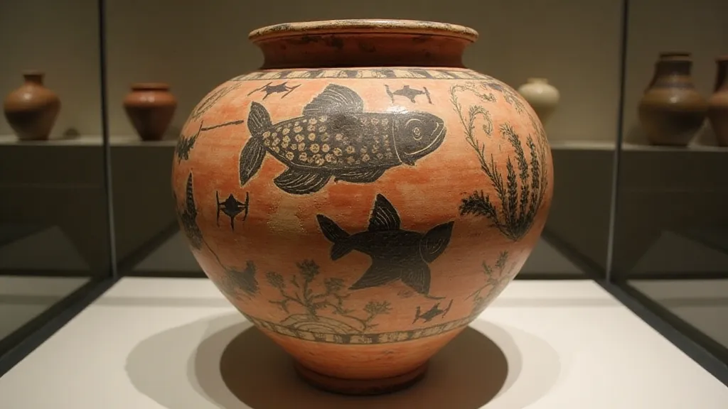 Minoan pottery vessel with marine designs