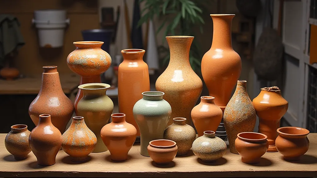 Modern pottery display