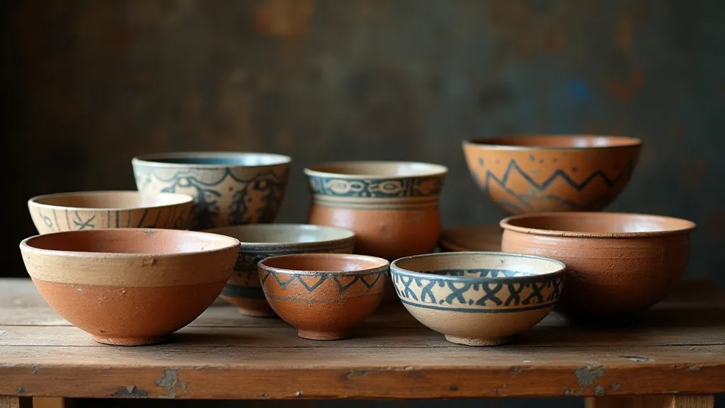Collection of pottery bowls from different regions
