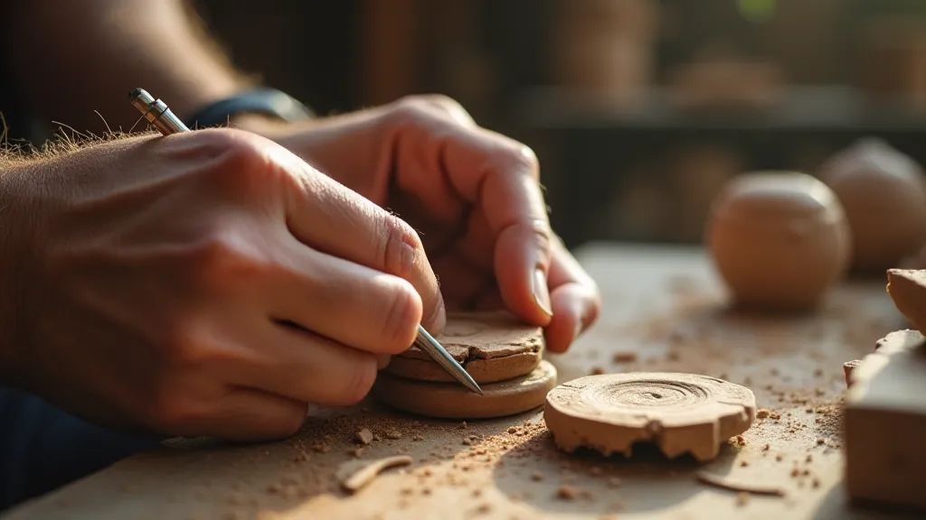 Pottery repair in a workshop