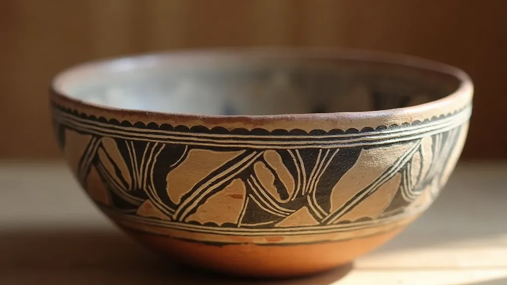 Close-up of Pueblo pottery bowl