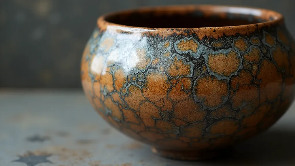 Close-up of Raku ware texture