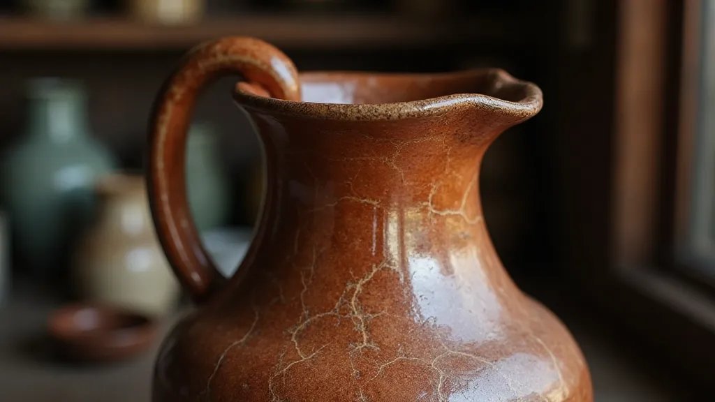 Redware pottery pitcher