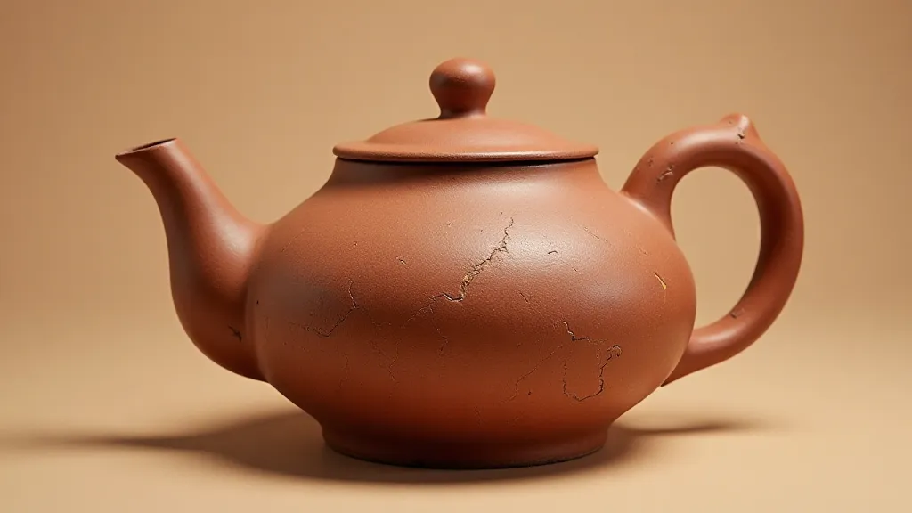 Weathered earthenware teapot